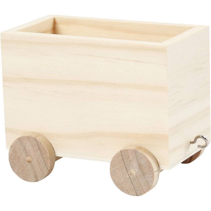 Drewniany wagon kolejowy do dekorowania 10 cm | Artmie
