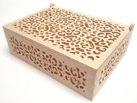 Drewniana ażurowa skrzynka, kasetka, szkatułka - półfabrykat drewniany / 23,2cm x 17,2cm x 8,2cm | Artmie