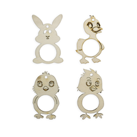 Drewniane figurki Pentart – Wielkanocny mix 5 x 8 cm (4 szt.)