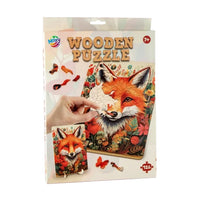 Drewniane puzzle Fox - 130 sztuk Unikalne kształty według MOXY | artmie.pl