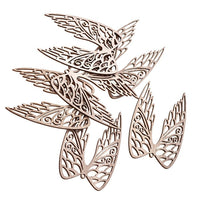 Drewniane skrzydła 9 cm / zestaw 6 sztuk | Artmie