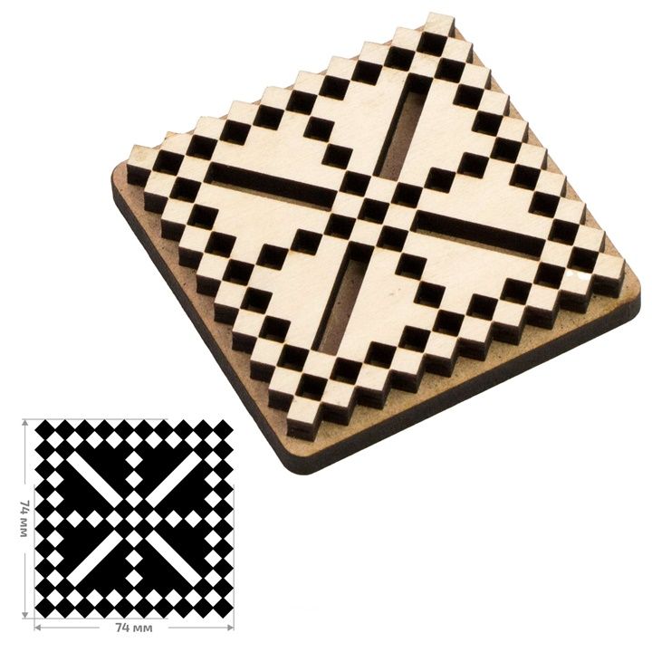 Drewniany stempel ROSA TALENT nr 2 Geometria 7,5x7,5 cm | Artmie