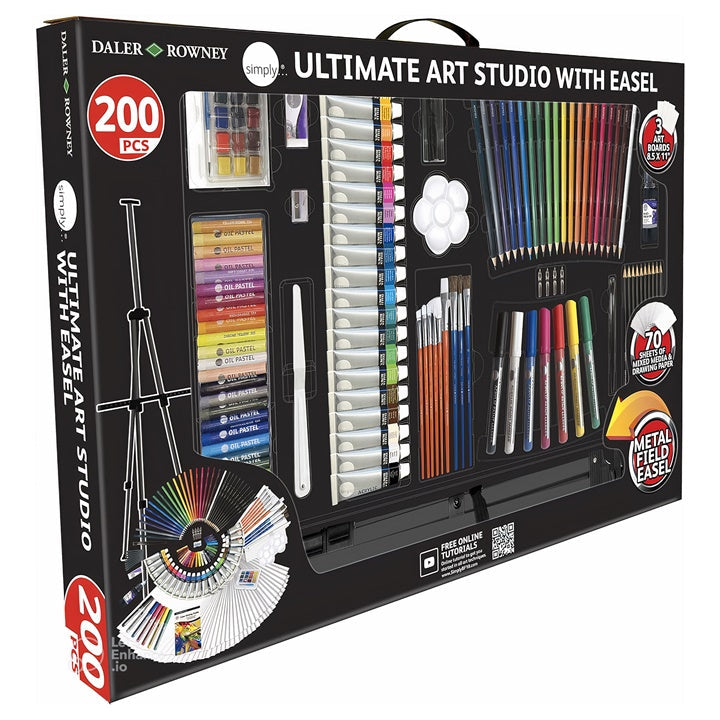Duży zestaw artystyczny Daler-Rowney z 200-elementową sztalugą | Artmie