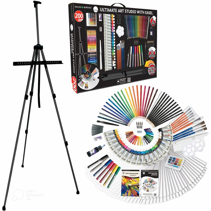 Duży zestaw artystyczny Daler-Rowney z 200-elementową sztalugą | Artmie