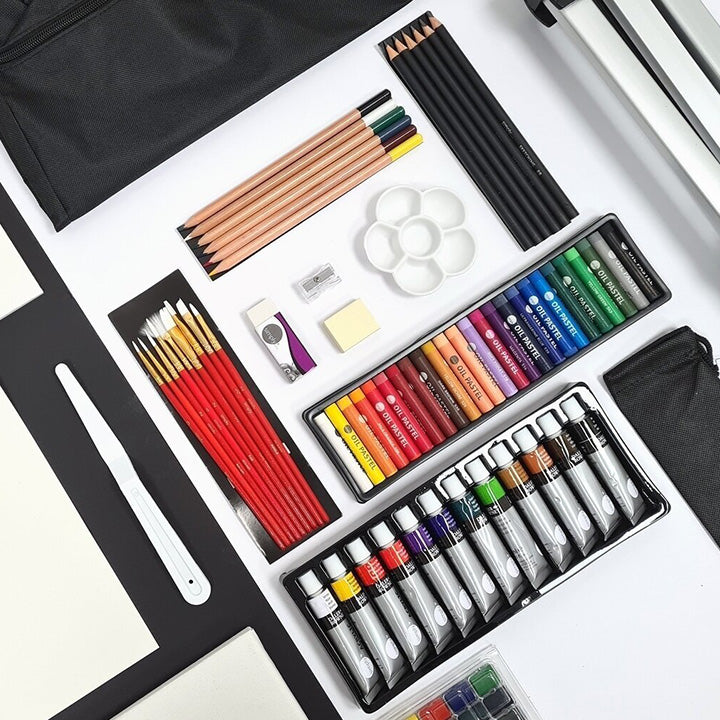 Duży zestaw artystyczny Daler-Rowney ze sztalugą / 115 elementów | Artmie
