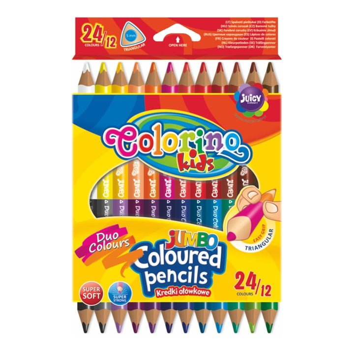 Dwustronne kredki JUMBO Colorino 12 szt. | Artmie