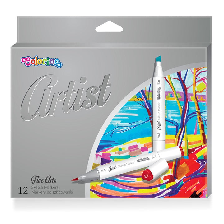 Dwustronne markery do szkicowania Colorino Artist 12 szt. | Artmie
