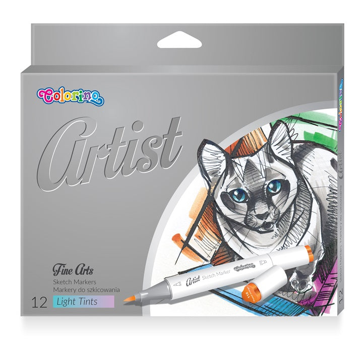 Dwustronne pastelowe markery do szkicowania Colorino Artist 12 szt. | Artmie