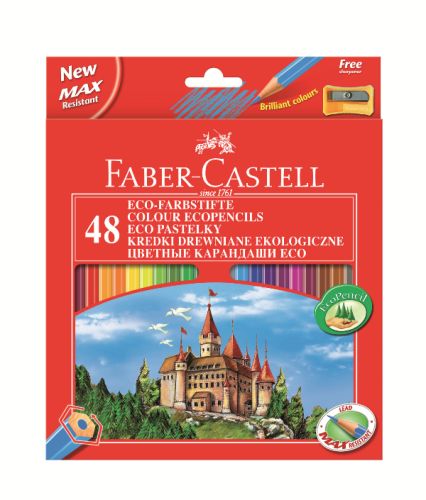 Eco kredki ołówkowe Faber-Castell / 48szt   temperówka | Artmie