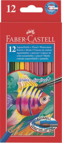 Faber Castell Kredki akwarelowe / 12szt   pędzelek | Artmie