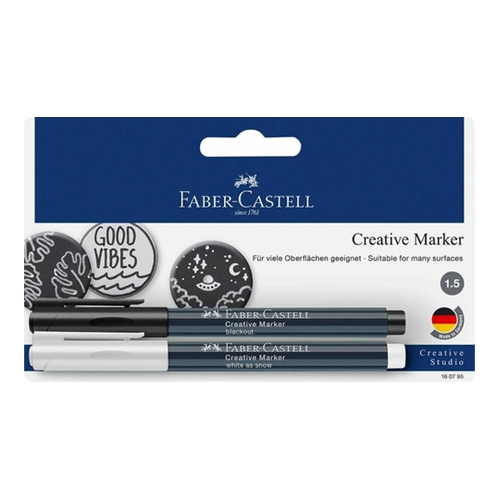 Faber Castell marker kreatywny biały/czarny | Artmie