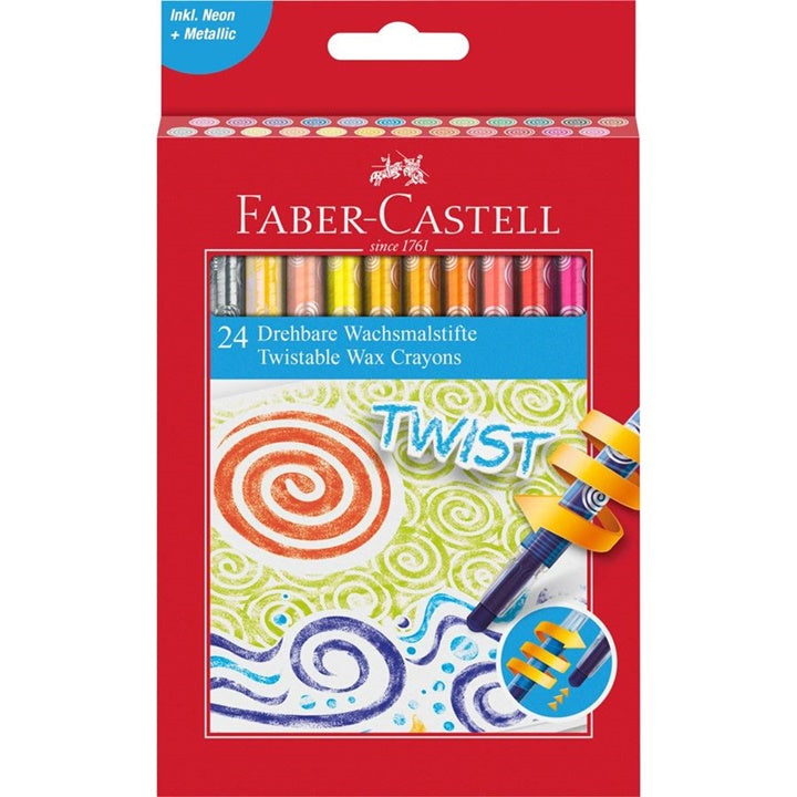 Wykręcane kredki woskowe Faber Castell Twist | różne zestawy | Artmie