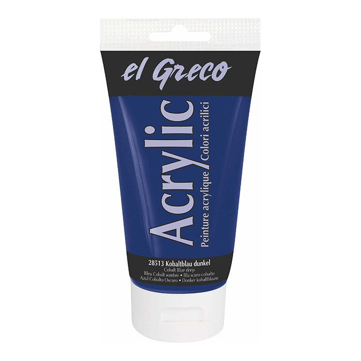 Farba akrylowa El Greco 150 ml | różne kolory - Ciemny błękit kobaltowy