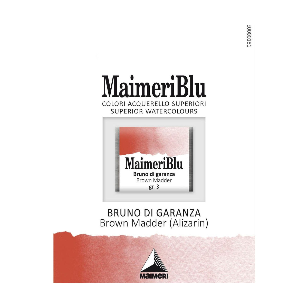 Farba akwarelowa Maimeri Blu – półkostka 1.5 ml – Marzanna brązowa alizarynowa