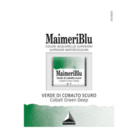 Farba akwarelowa Maimeri Blu – półkostka 1.5 ml – Zieleń kobaltowa ciemna