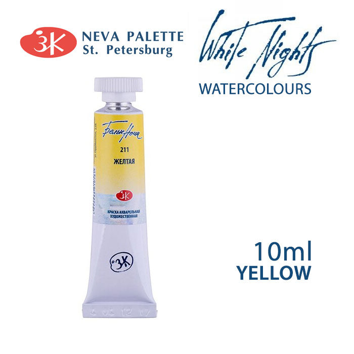 Farba akwarelowa White Nights 10 ml | różne odcienie - Żółcień