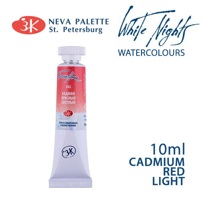 Farba akwarelowa White Nights 10 ml | różne odcienie - Czerwień kadmowa jasna