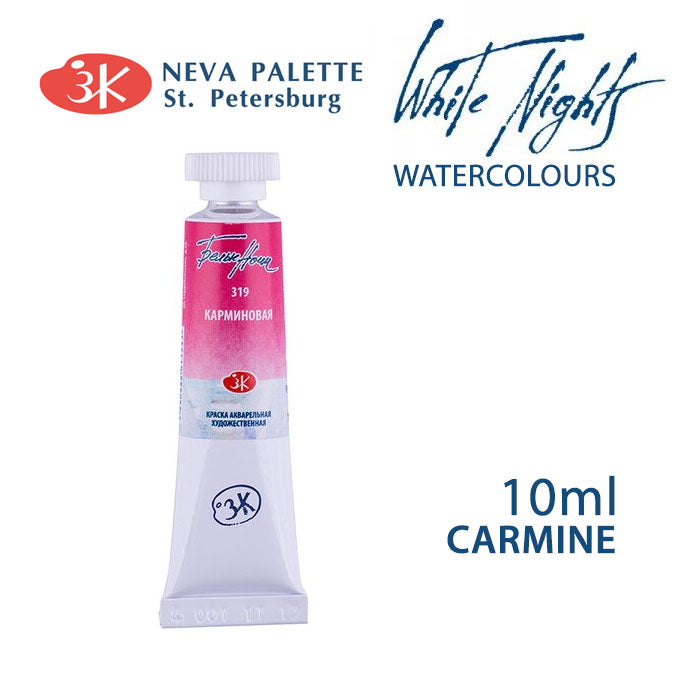 Farba akwarelowa White Nights 10 ml | różne odcienie - Karmin