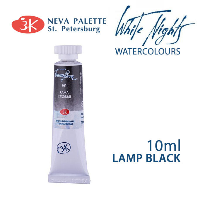 Farba akwarelowa White Nights 10 ml | różne odcienie - Czerń kostna