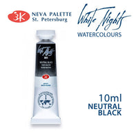 Farba akwarelowa White Nights 10 ml | różne odcienie - Czerń neutralna