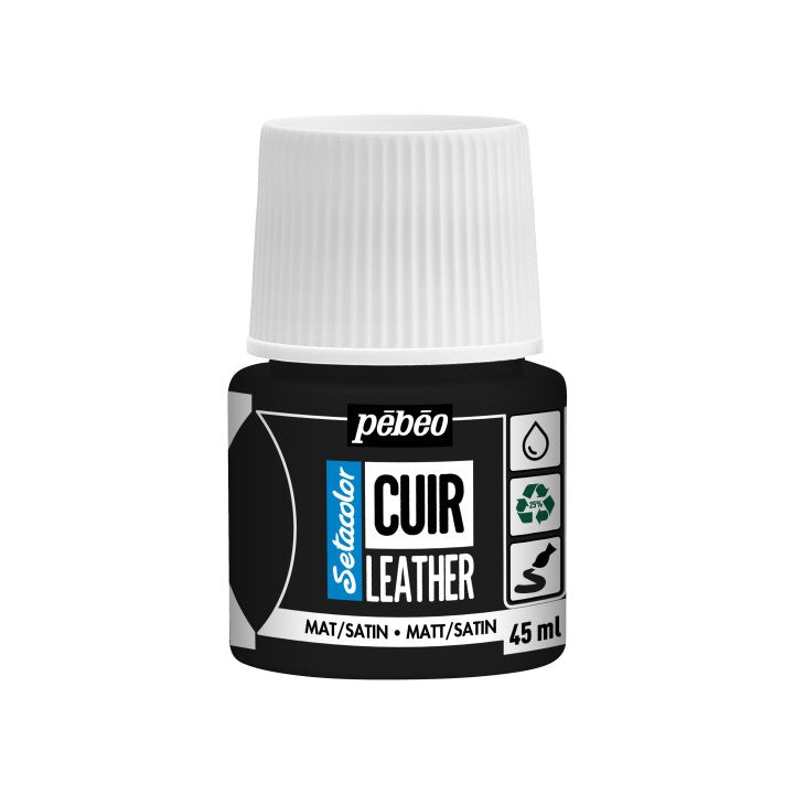 Farba do skóry Pebeo Setacolor matt/satin 45 ml - czerń ekstremalna