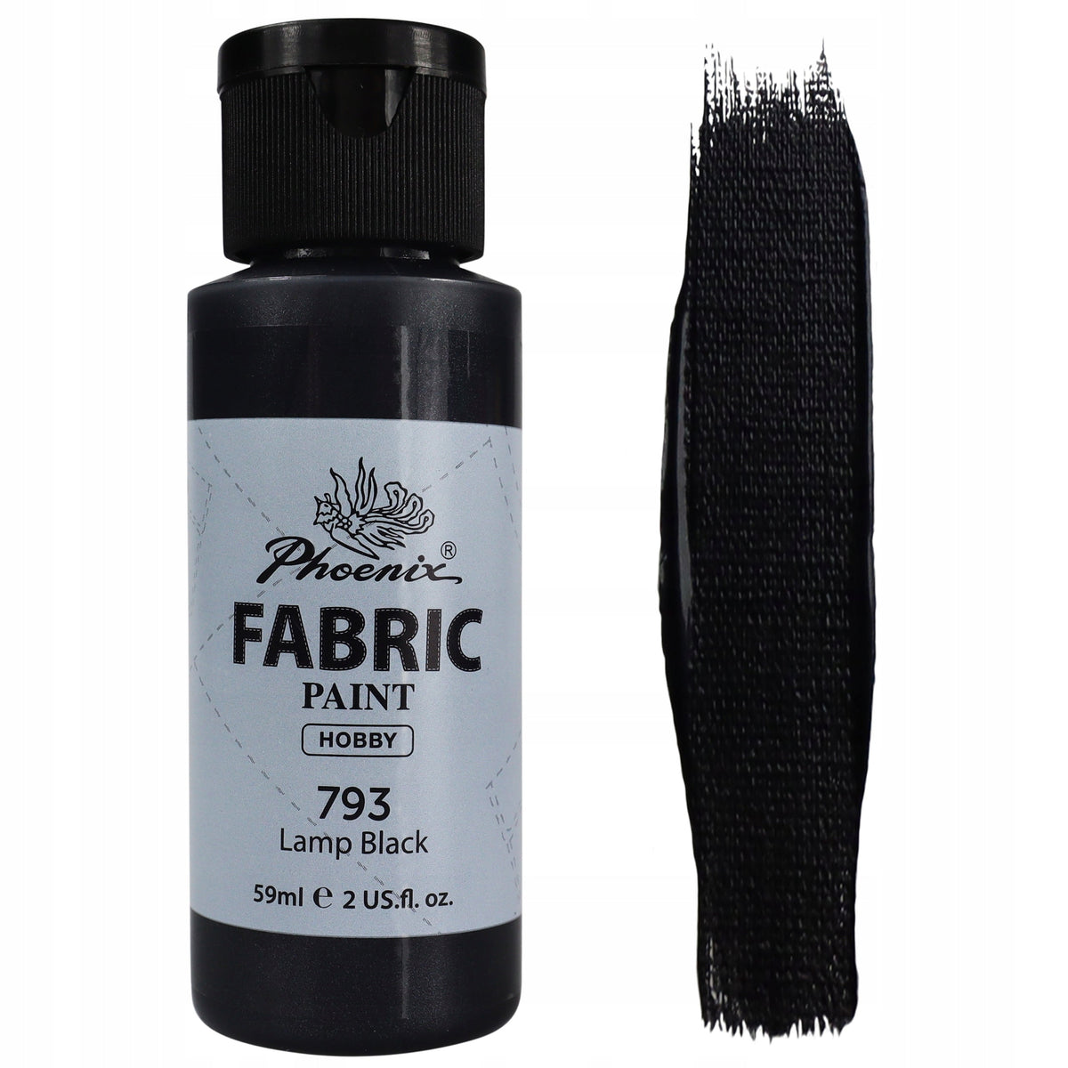 Farba do tkanin Phoenix 59 ml – czerń lampowa