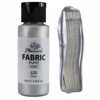 Farba do tkanin Phoenix 59 ml srebrna 120