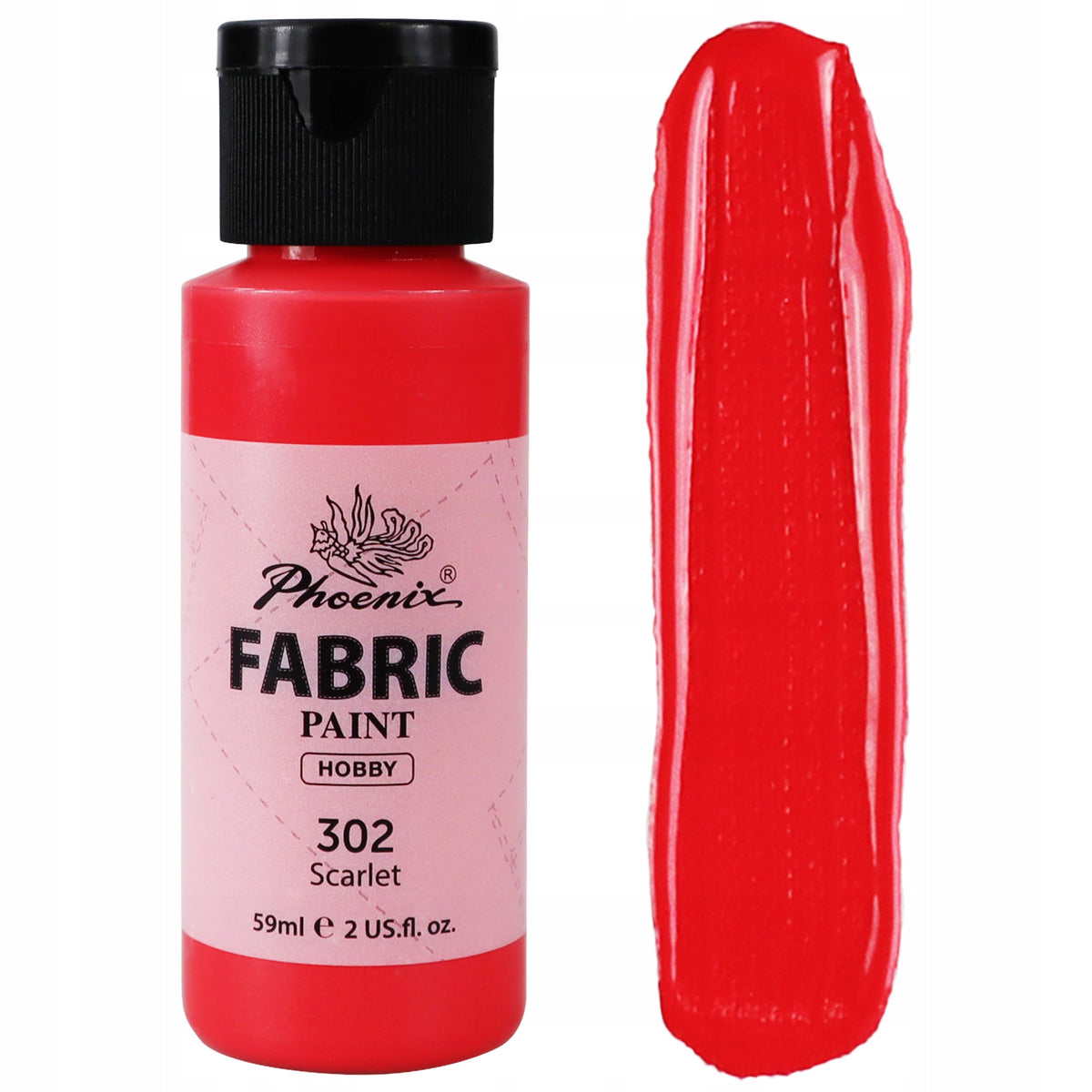 Farba do tkanin Phoenix 59 ml szkarłatna 302