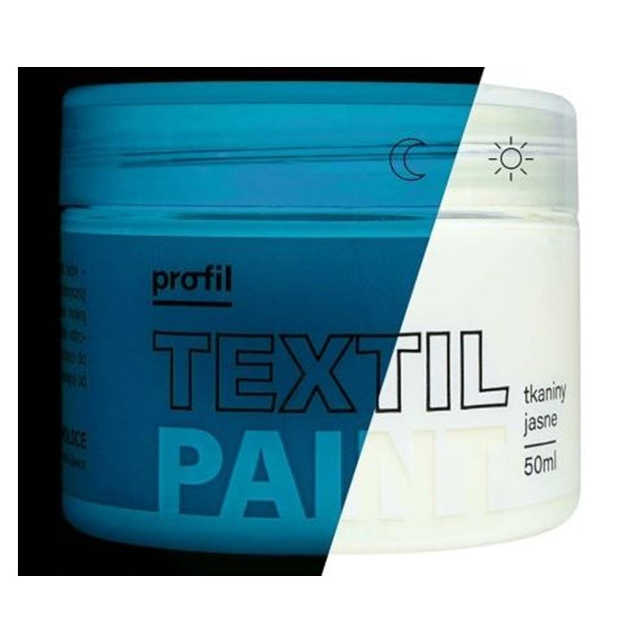 Farba do tkanin Profil świecąca w ciemności na niebiesko 50ml | Artmie