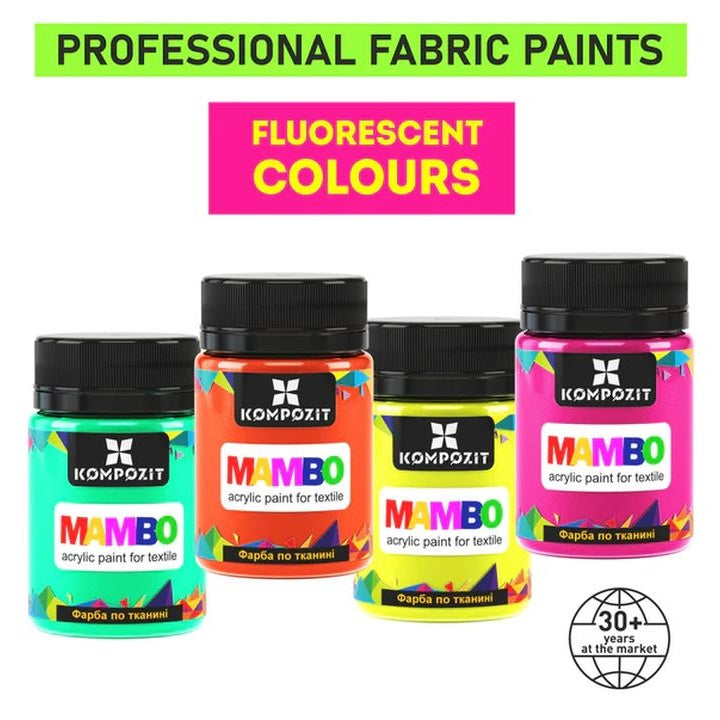 Farba fluorescencyjna do tkanin i skóry MAMBO 50 ml | różne odcienie | Artmie
