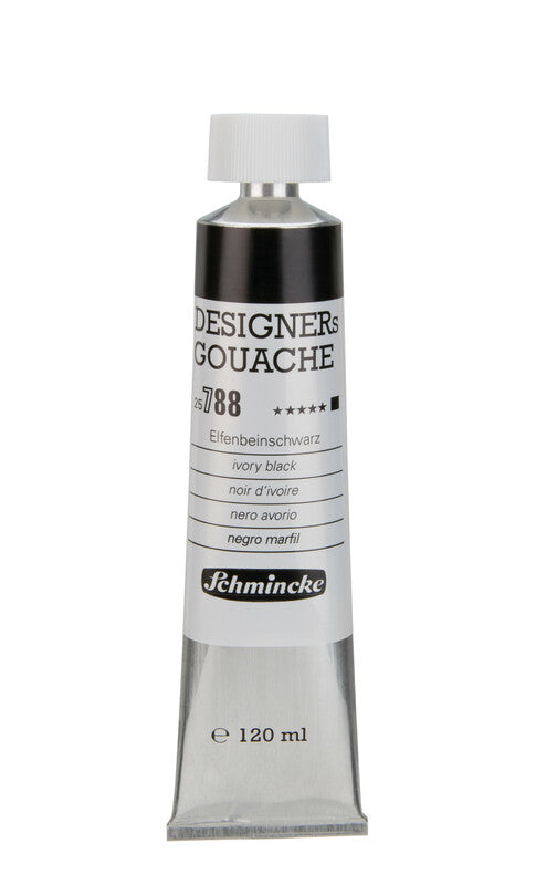Farba gwaszowa Schmincke Designers Gouache 120 ml – 788 Czerń z kości słoniowej