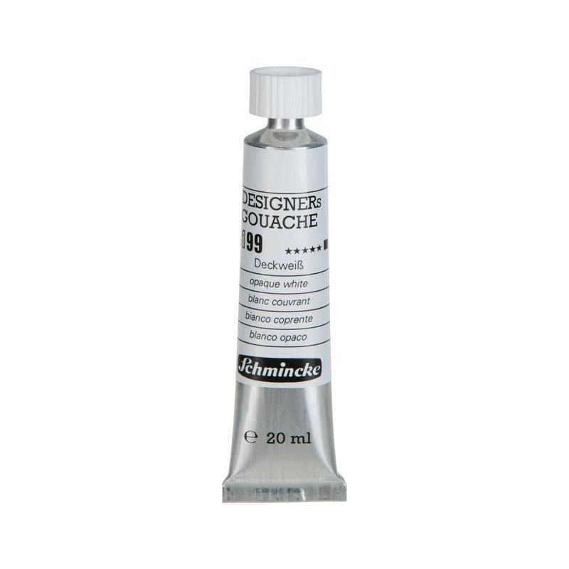Farba gwaszowa Schmincke Designers Gouache 20 ml – 199 Biel kryjąca