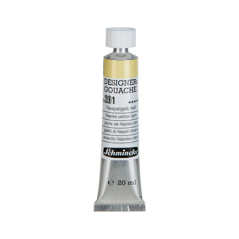 Farba gwaszowa Schmincke Designers Gouache 20 ml – 201 Żółcień neapolitańska jasna