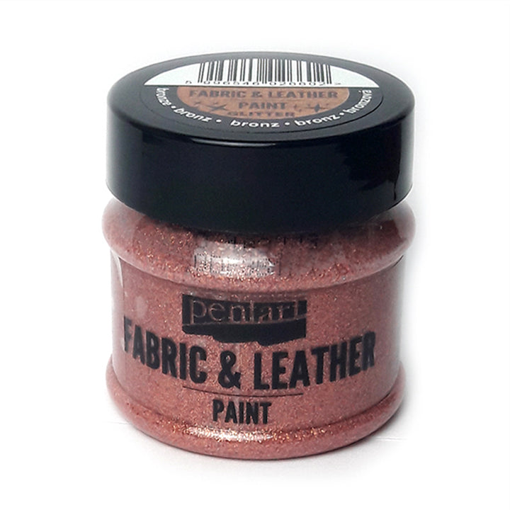 Farba do tkanin i skóry Pentart 50 ml – Glittering brązowa
