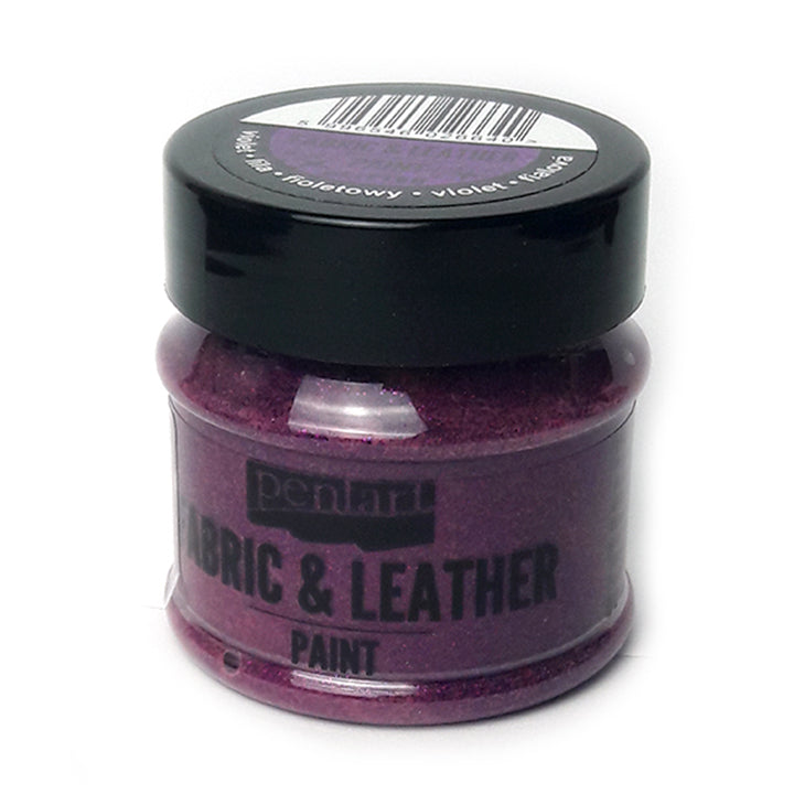 Farba do tkanin i skóry Pentart 50 ml – Glittering purpurowa