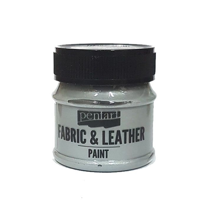 Farba do tkanin i skóry Pentart 50 ml – srebrna