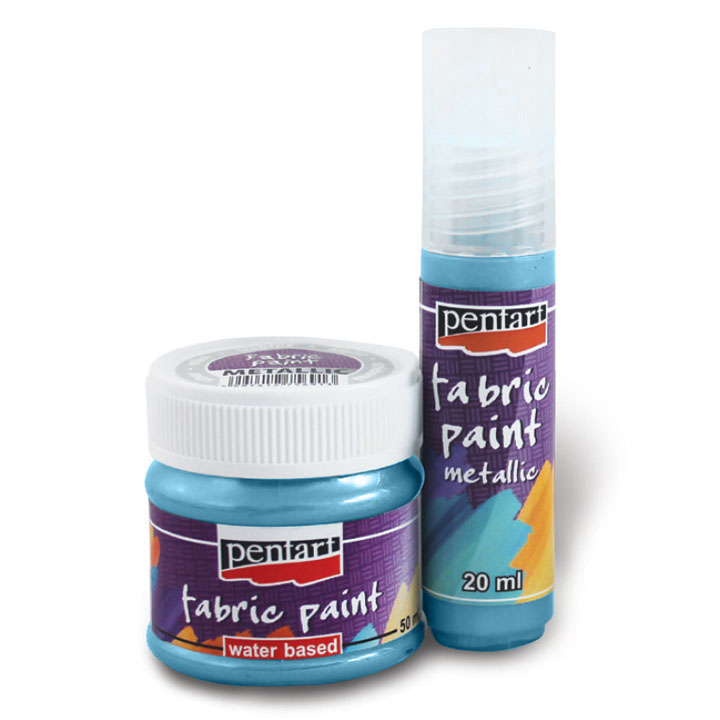 Farba do tkanin metaliczna - 20 ml – 6259 - metaliczna niebieska