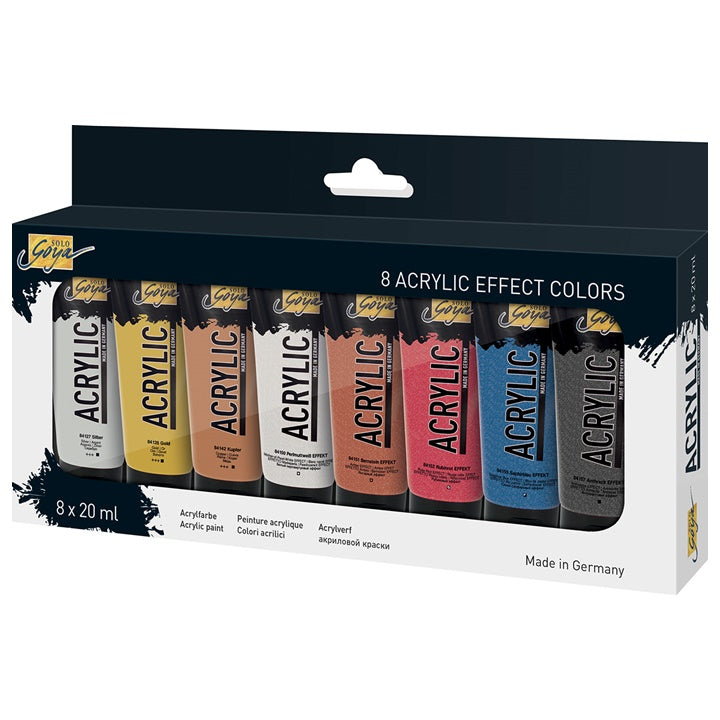 Farby akrylowe Solo Goya Acrylic  Effect / zestaw 8 x 20ml | Artmie