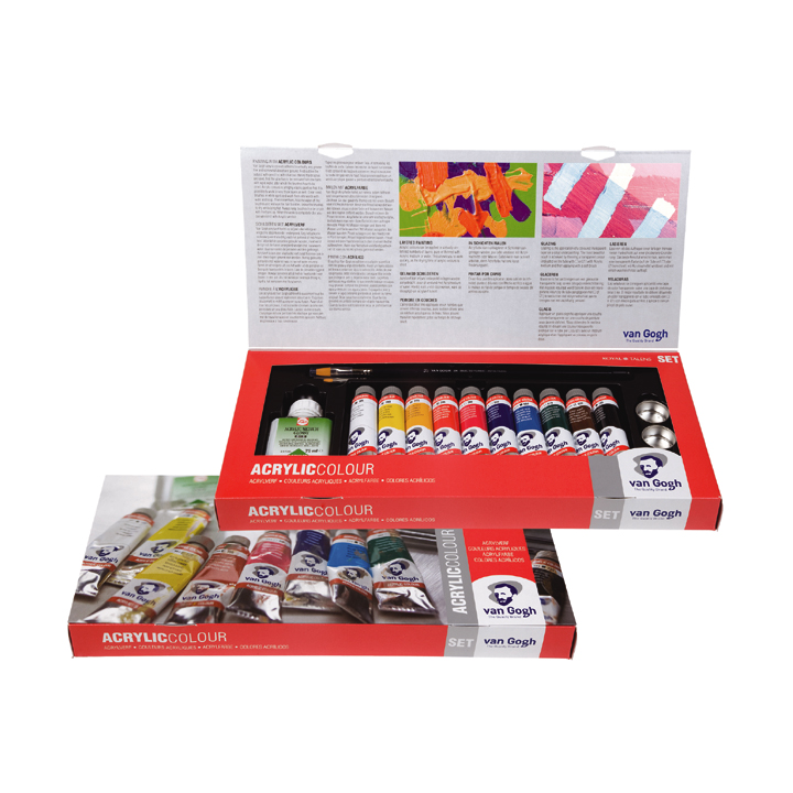 Farby akrylowe Van Gogh Combi Set / zestaw 10 szt farb x 40 ml   dodatki | Artmie