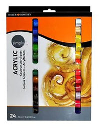 Farby akrylowe w zestawie Simply Daler-Rowney / 24 szt x 12 ml | Artmie