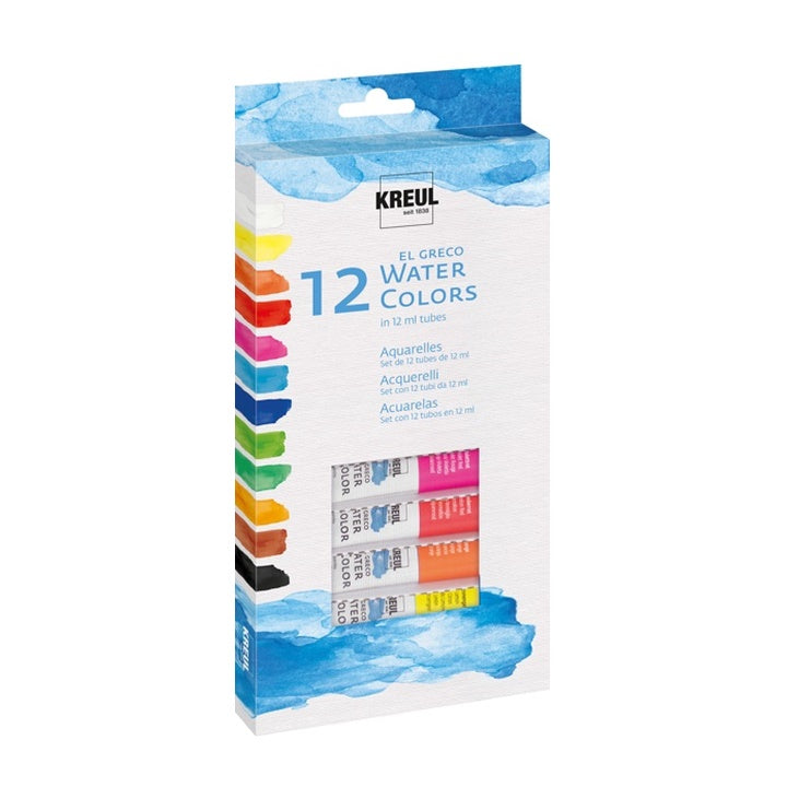 Farby akwarelowe el Greco KREUL / 12 x 12 ml | Artmie