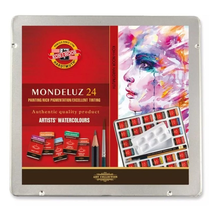 Farby akwarelowe Mondeluz w metalowej kasetce / 24 szt. | Artmie