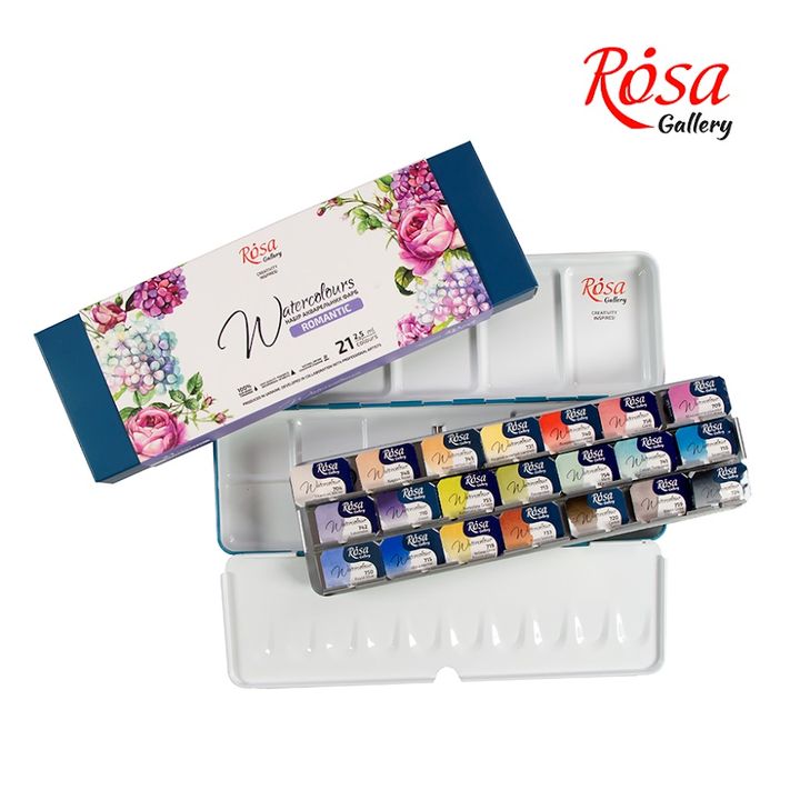 Farby akwarelowe Rosa Gallery - zestaw Romantic 21 x 2,5 ml | Artmie