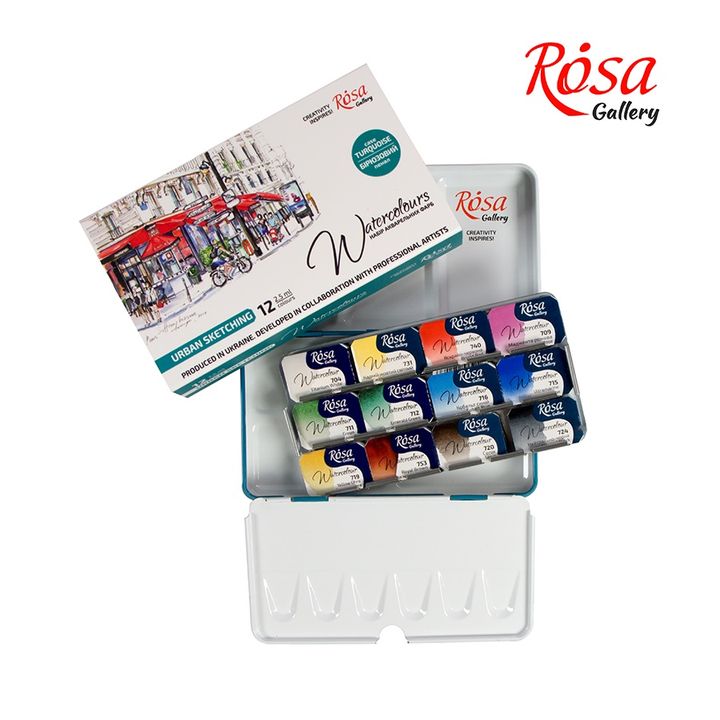 Farby akwarelowe Rosa Gallery - zestaw Urban Sketching 12 x 2,5 ml | Artmie