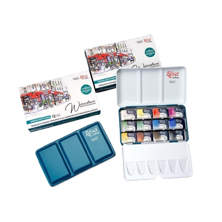 Farby akwarelowe Rosa Gallery - zestaw Urban Sketching 12 x 2,5 ml | Artmie