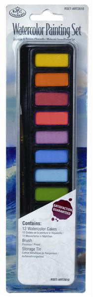 Farby akwarelowe Watercolor Painting Set Royal & Langnickel / 12 kostek | Artmie