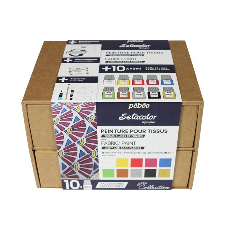 Farby do ciemnych tkanin Setacolor Opaque / zestaw 10 x 45 ml | Artmie