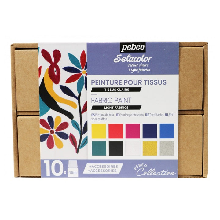 Farby do jasnych tekstyliów Setacolor Opaque / zestaw 10 x 45 ml | Artmie