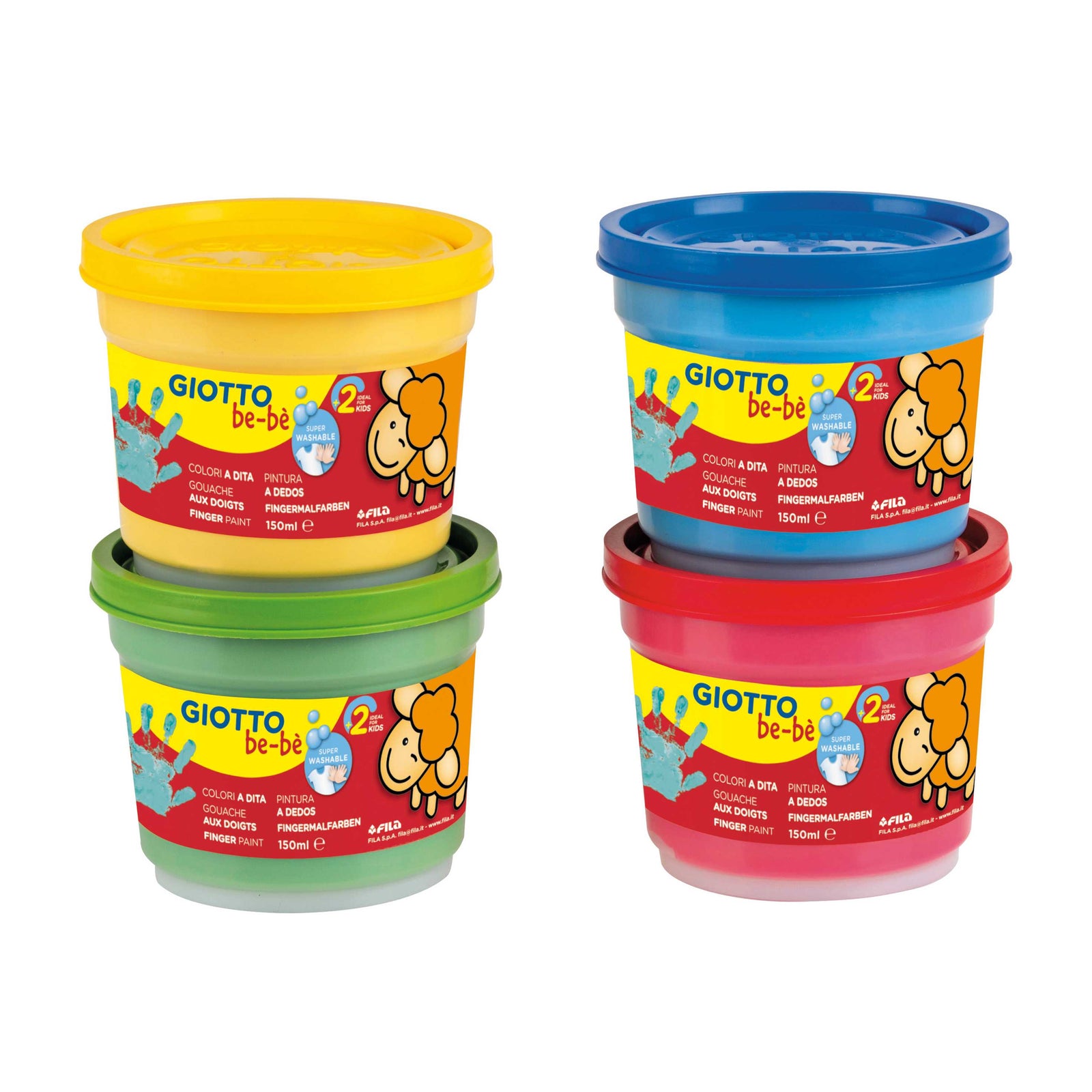 Farby do malowania palcami GIOTTO be-bè 4 x 150 ml