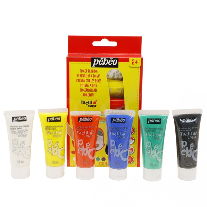 Farby do malowania palcami  Pebeo Tactilcolor 6 x 20 ml | Artmie